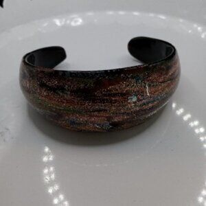 Wide Hand Blown Glass Cuff Bracelet